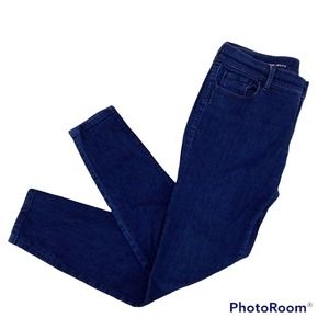 Ann Taylor LOFT Women's Super Skinny Jeans Size 28/6 Mid Rise Dark Wash Zip Fly